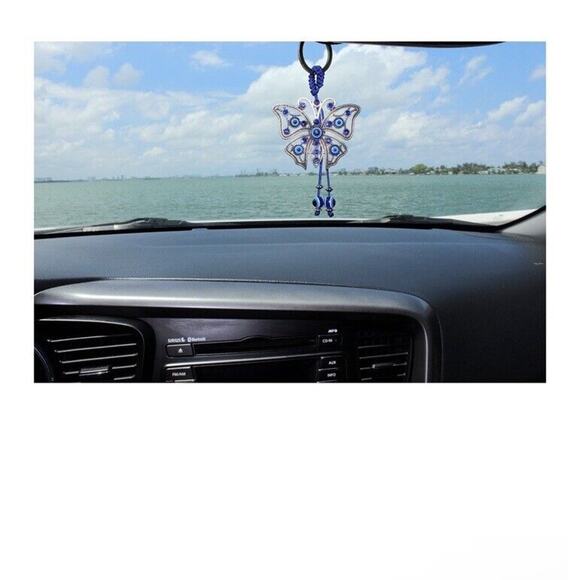 Evil Eye Ornament Butterfly Keychain Nazar 🧿 Lapis Glass Spiritual Protection - Picture 2 of 10